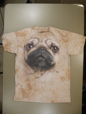 The Mountain Shirt Mens 2XL Beige Short Sleeve Crew Neck Pug Tie Dye