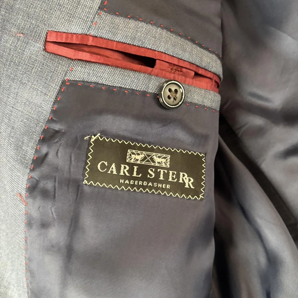 Carl Sterr Loro Piana Suit Mens 40R Blue Super 120s Wool 2 Piece Set Formal - Image 4 of 4