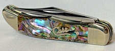 2002 Case XX Knife TH82165 Pocket Hunter SS Double Folding Blades Abalone Shell
