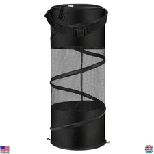 KEMIMOTO 50L Portable Mesh Boat Trash Can, Collapsible Garbage Bag for Fishing