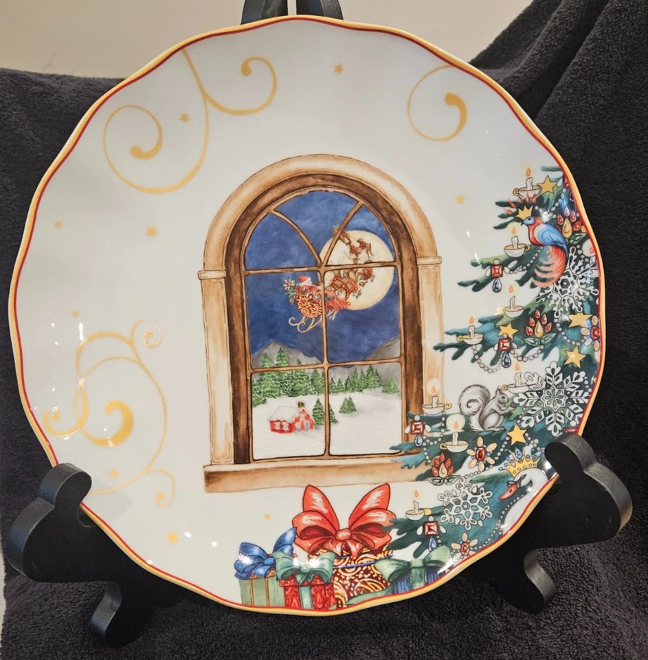 Williams Sonoma 'Twas the Night Before Christmas Window 晚餐盘 - 二手状况完好 — 第 2/3 张图片