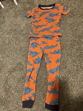 Carter's Boys Orange Blue Alligator Pajama Set Snug Short Sleeve Pants size 5T