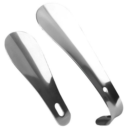 2 Pcs Stainless Steel Travel Shoehorn Wide Lifter Long Handled for Men - Picture 5 of 12