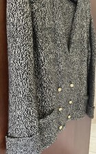 Chanel Women's Black/white 100% Pure Cashmere Knit Cardigan Jacket Gold Buttons