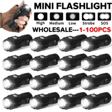 Mini Small LED Flashlight Super Bright Torch Tactical Lamp USB Rechargeable Lot