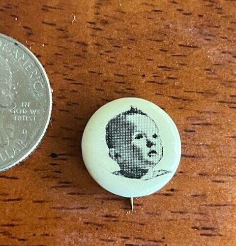 Antique c. 1900 Baby Toddler Celluloid Pinback Pin Button 