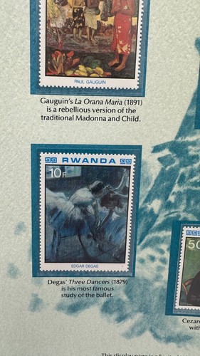 Rwanda the Impressionists Stamps Art Panel The Impressionists World Of Stamps - Picture 5 of 10