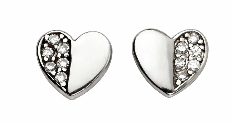 Cuore Ciondolo E Orecchini Set Massiccio Sterling Pietra Argento 45.7cm Catena - Immagine 2 di 4