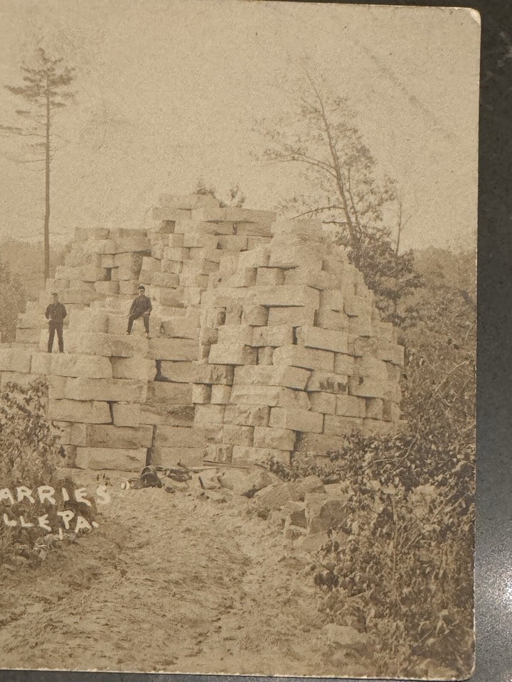 CURWENSVILLE PA RPPC BAILEY QUARRIES Early 1900s Real Photo PC