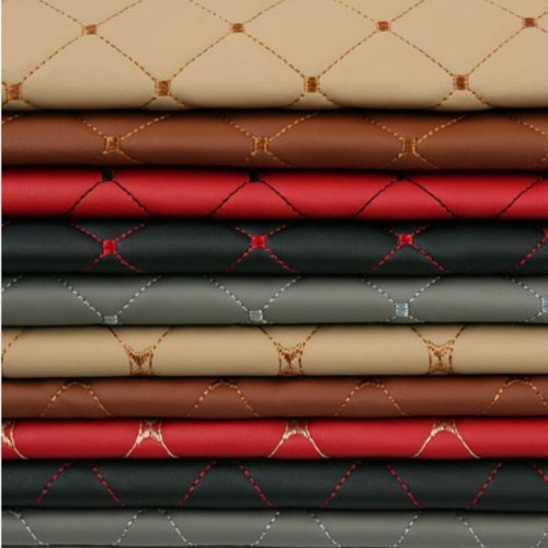 Thick PU Leather Fabric Embroidered Sponge Quilted Car Interior DIY
