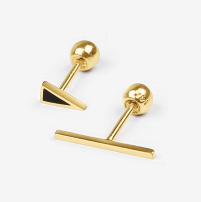 14 Karat massives Rotgold Rand Piercing, 14 Karat Gold Ohrstecker, Rosegold Ohrring
