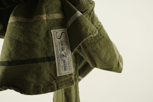 Staple Pigeon Men's Small Long Sleeve Green White Striped Logo Button Down Shirt - Picture 8 of 10