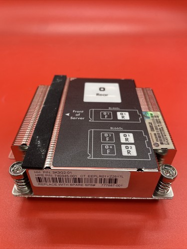 HPe 777687-001 3K3G2-01 740345-001 BL460c Gen9 Rear Heat Sink - Picture 2 of 4