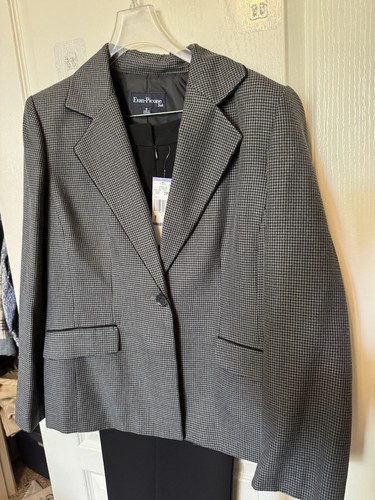 ¡¡¡REGALO NUEVO CON ETIQUETAS DE $200!!! Traje pantalón mujer 2 piezas Evan Picone blazer talla 18 gris negro - Imagen 13 de 13