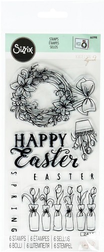 Sizzix Happy Easter stamp set #661998 Retail $11.99 designer Katelyn Lizardi - Picture 3 of 3