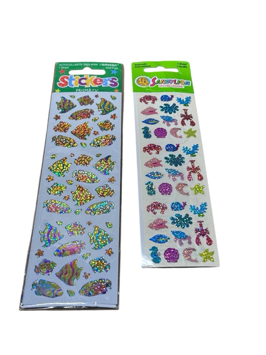 Vintage Sandylion Prismatic Sea Life Stickers - Lots Of Two - New