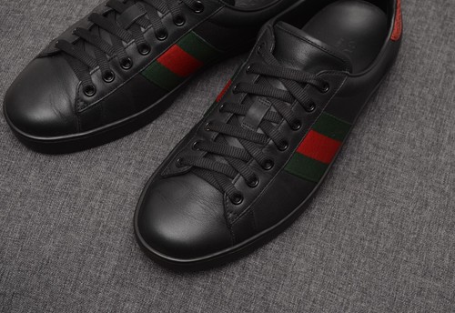 Scarpe sneakers uomo autentiche Gucci Ace pelle nera taglia UK 8,US 9,EU 42 - Foto 9 di 17