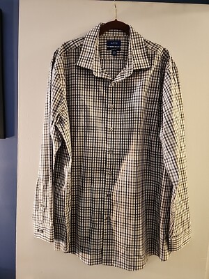 Apt. 9 Premier Flex Slim Fit Button Up Dress Shirt Men s Size XL Plaid Checked