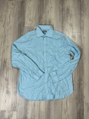 Michael Kors slim fit Mens Dress Shirt Size Large Blue long sleeve | eBay