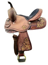 10" 12" 13" Western Youth Kids Barrel Horse Saddle Floral Tooled Premium Quality