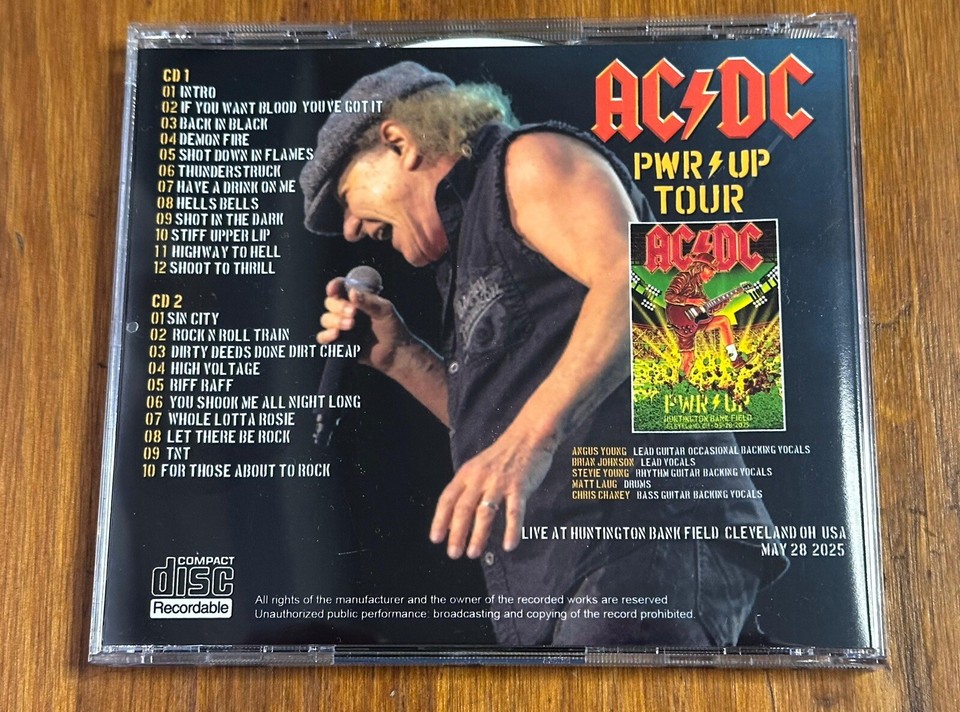 AC/DC Cleveland 2025 LAST NIGHT !! Angus Young Brian Johnson 2CD | eBay