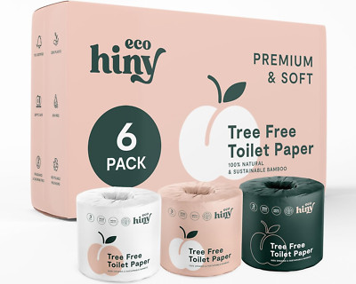Premium & Soft Bamboo Toilet Paper | 6 Mega Rolls, 3 PLY & 350 Sheets | FSC Cert