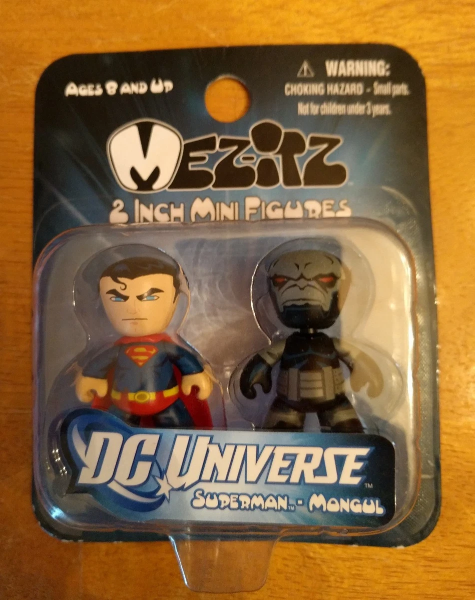 DC UNIVERSE Mezco Mez-itz Mini Figures SUPERMAN & MONGUL 2 Pack