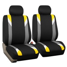 Premium Modernistic Yellow Black Auto Car Suv Bucket Seat Covers