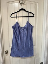 California Dynasty Gown Women's L Lavender Lingerie Embellished Satin Vtg