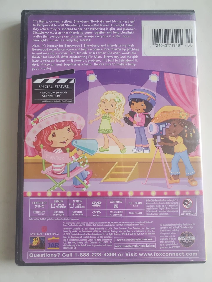 Strawberry Shortcake: Berrywood Here We Come DVD 20th Century Fox  Former Rental - Image 2 of 4
