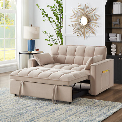4 in 1 Convertible Sleeper Sofa Bed Loveseat Sofa Couch with Pull Out Bed