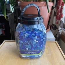 American Fireglass Fire Pit Reflective Fire Glass 10 lbs of 1/2" BORA BORA Blue