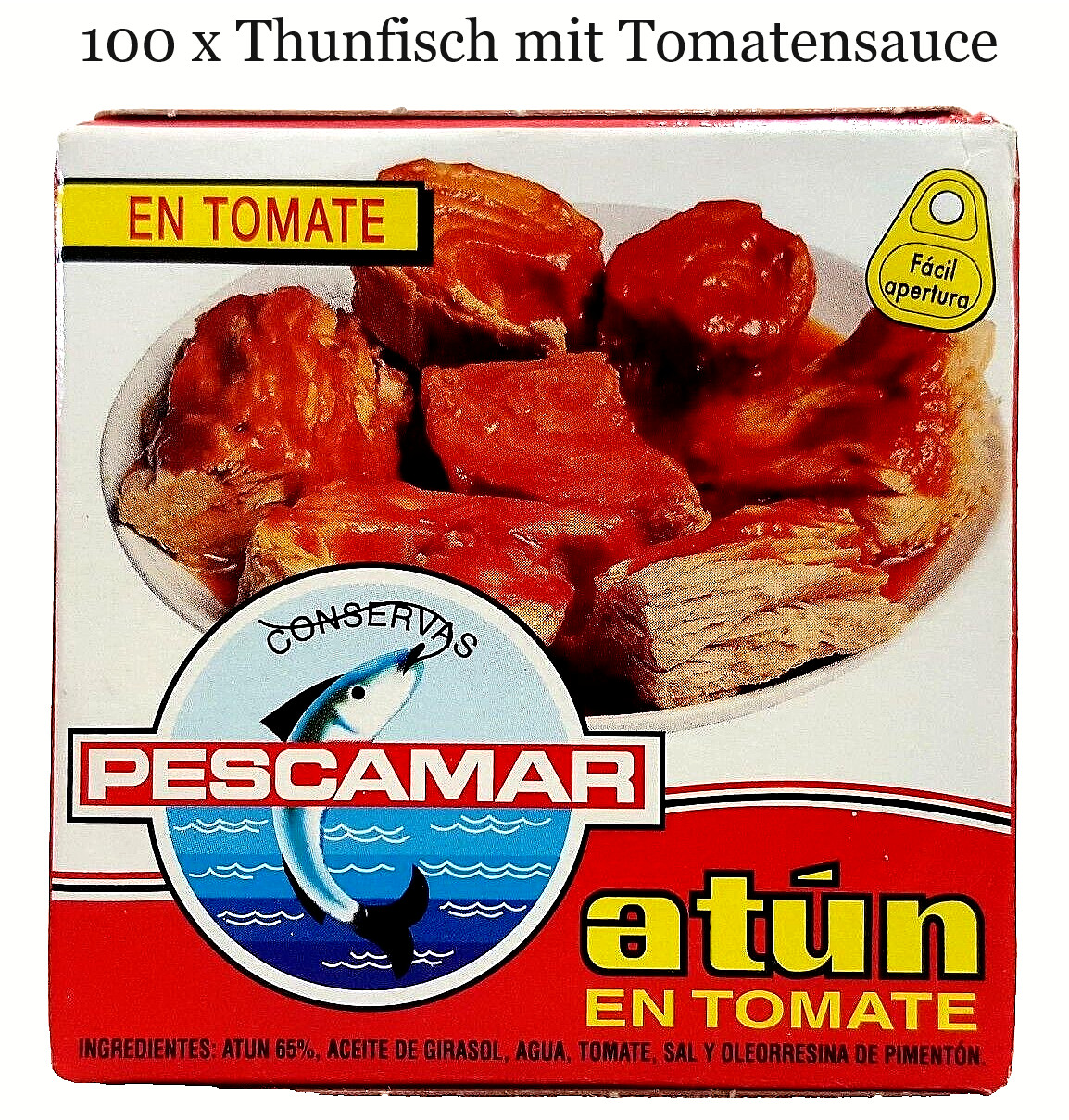100 Latas Atún En Salsa - 100X 80G - Pescamar Atún Lata De España