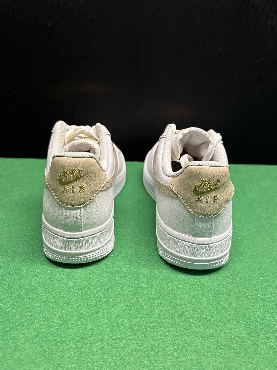 NEW W Nike Air Force 1 Low Ess White/Gold CZ0270-105 Women NEW W Nike Air Force 1 Low Ess White/Gold CZ0270-105 Women