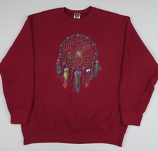 Vintage Multicolor Southwest Native Dream Catcher Print Sweatshirt Vtg USA Y2k