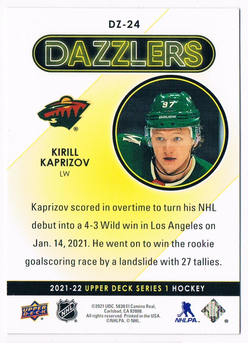 2021-22 UPPER DECK DAZZLERS GOLD KIRILL KAPRIZOV MINNESOTA WILD