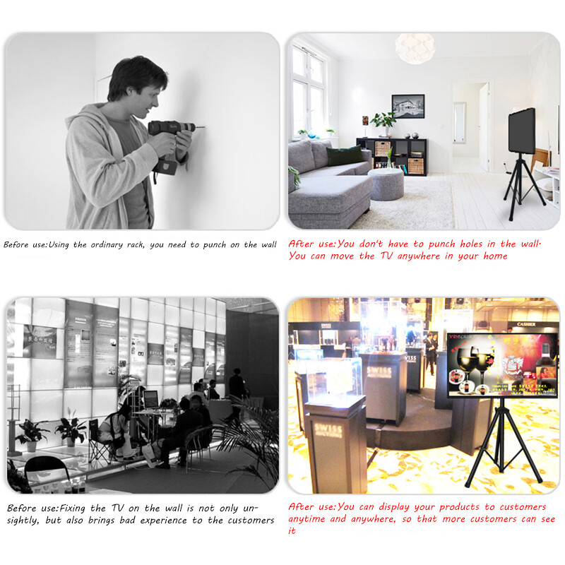 Monitor Stand with Foldable Tripod Portable for Flat Panel TV 14"-40" 360 Degree