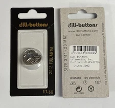 Dill Buttons ~ (2002) - 3/4" - Shank Metal Heart Antique Silver ~ 1 ct