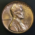 1955 S LINCOLN CENT BU FRESH FROM ORIGINAL ROLL-LOT 566