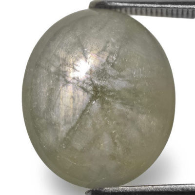 BURMA Trapiche Sapphire 8.92 Cts Natural Untreated Silver Grey Oval