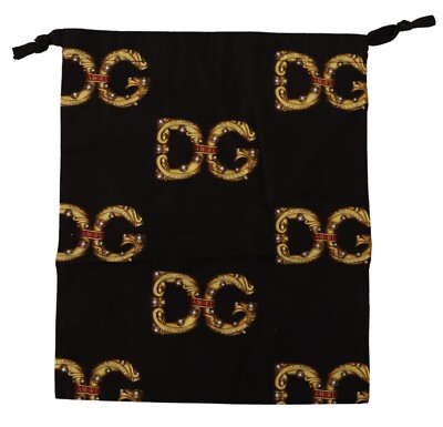 DOLCE & GABBANA Dustbag Cover Bag Black DG Amore Drawstring Shoebag 32cm x 26cm