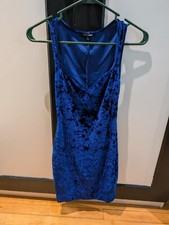 navy blue suede mini dress, size S fashion nova