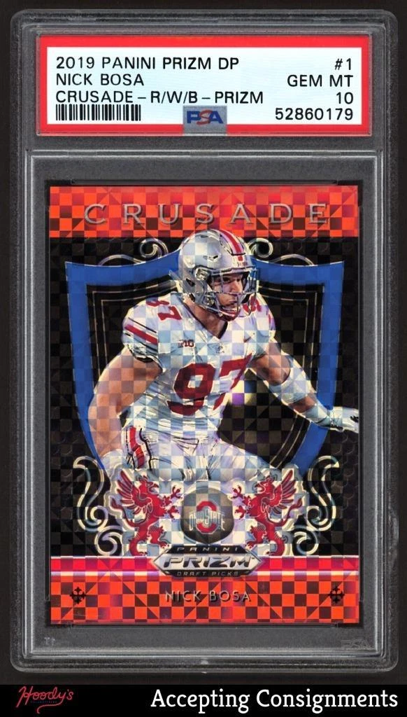 Nick Bosa Panini Prizm Draft Picks Crusade #1 Red/White/Blue Prizm