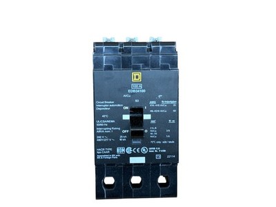 SQUARE D EDB34100 100A 3-PHASE 3-POLE 480Y/277V E-FRAME BOLT-ON CIRCUIT BREAKER