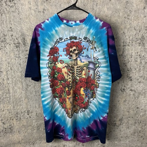 Vintage Grateful Dead Shirt XL Tie Dye 1995 30 Year Skeleton Liquid Blue Men