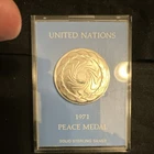 Franklin Mint 1971 United Nations Peace Medal .925 sterling Silver w/ Box & Docs
