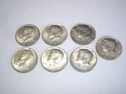 Lot of { 7 } Kennedy Half Dollars - 1 - 1964 / 4 - 1967 / 1- 1968 / 1 - 1969