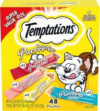 Temptations Creamy Puree Variety Pack of Lickable Cat Treats, 0.42 oz. Tubes, 48