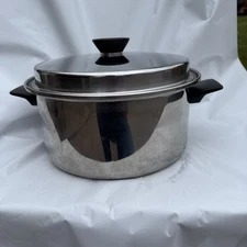 Vintage Regal Ware Twin Star Stainless 6 Quart Dutch Oven Stock Pot MCM