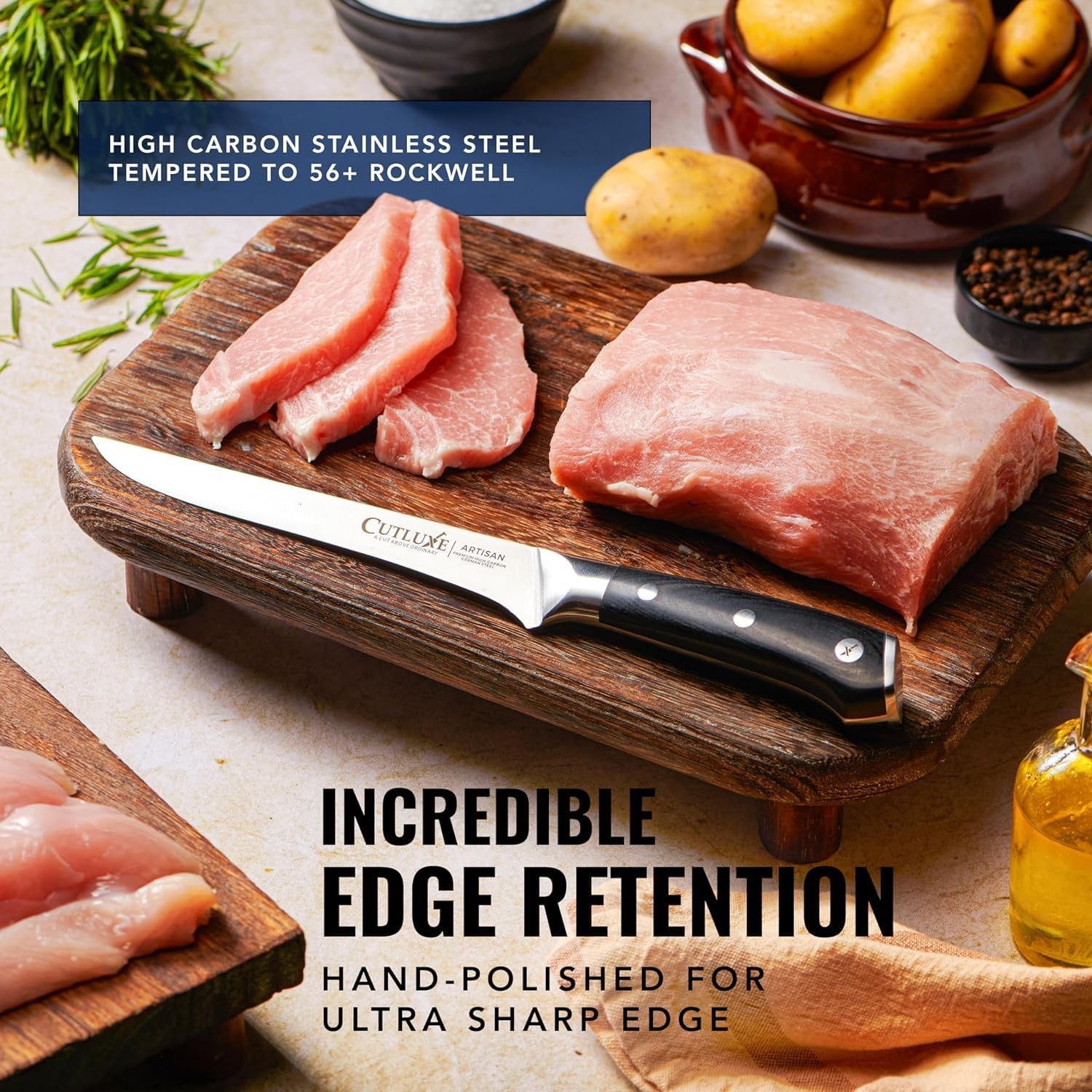 Carving Knife Set for BBQ & Brisket – Razor Sharp German Steel Slicing and Bo...